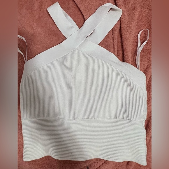 Abercrombie & Fitch Tops - White Abercrombie High Neck Cross Tank